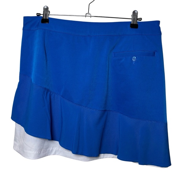 Lady Hagen Golf Skort Size 10 Blue White Skirt Pickleball Tennis Pockets Preppy - Picture 2 of 9